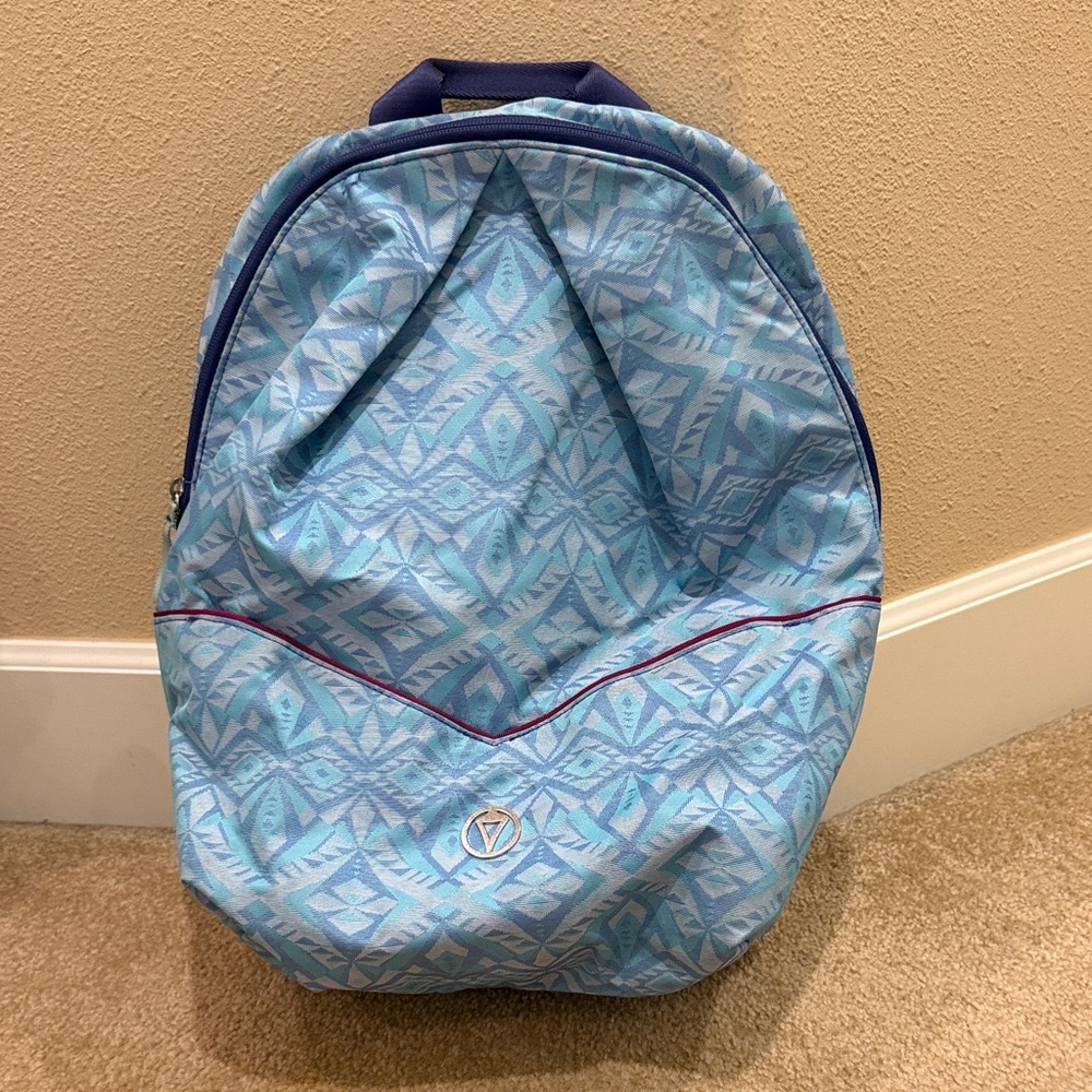 Blue Patterned Backpack - image 1